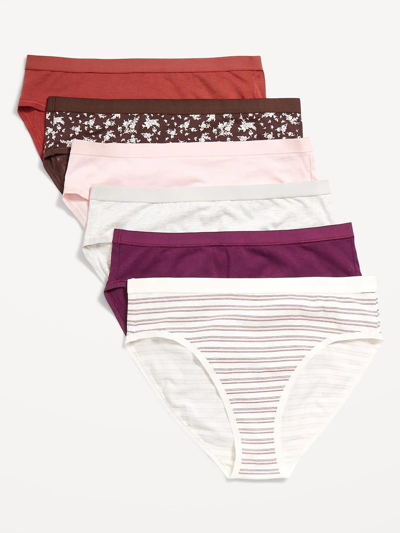 High-Waisted Everyday Cotton Underwear 6-Pack