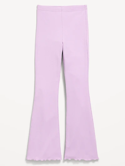 High-Waisted Ribbed Flared Leggings for Girls