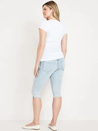 Maternity Rollover-Panel Rockstar Slim Capri Jeans