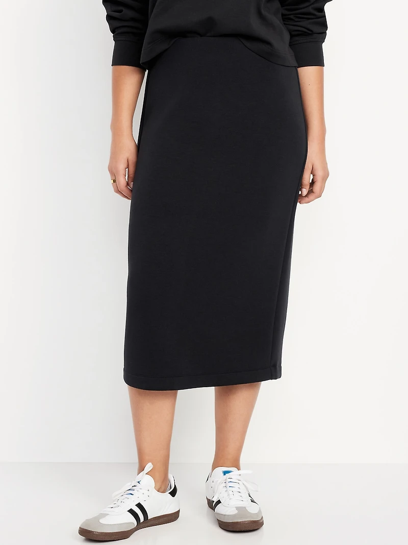 Extra High-Waisted Bounce Fleece Midi Skirt