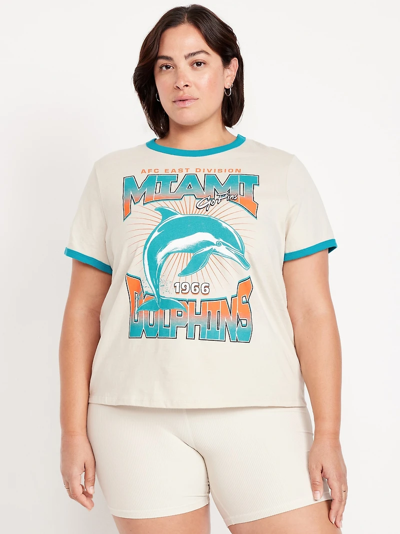 Miami Dolphins EveryWear Crew-Neck Ringer T-Shirt