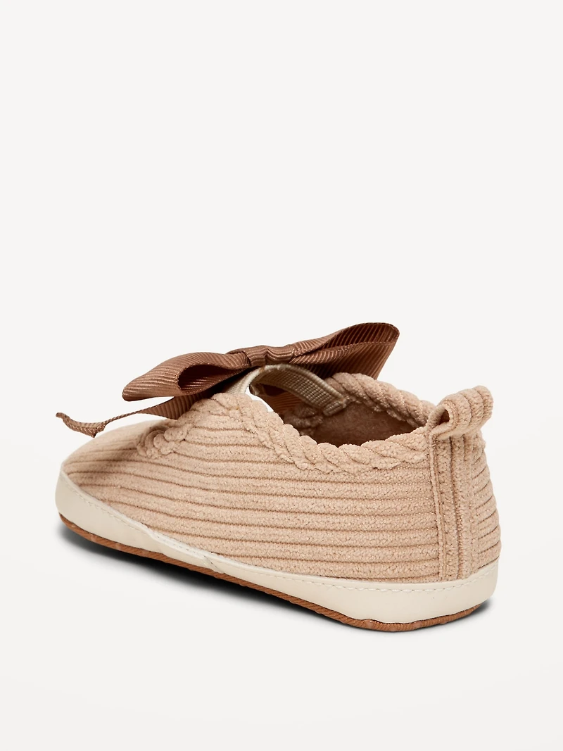 Corduroy Bow Sneakers for Baby