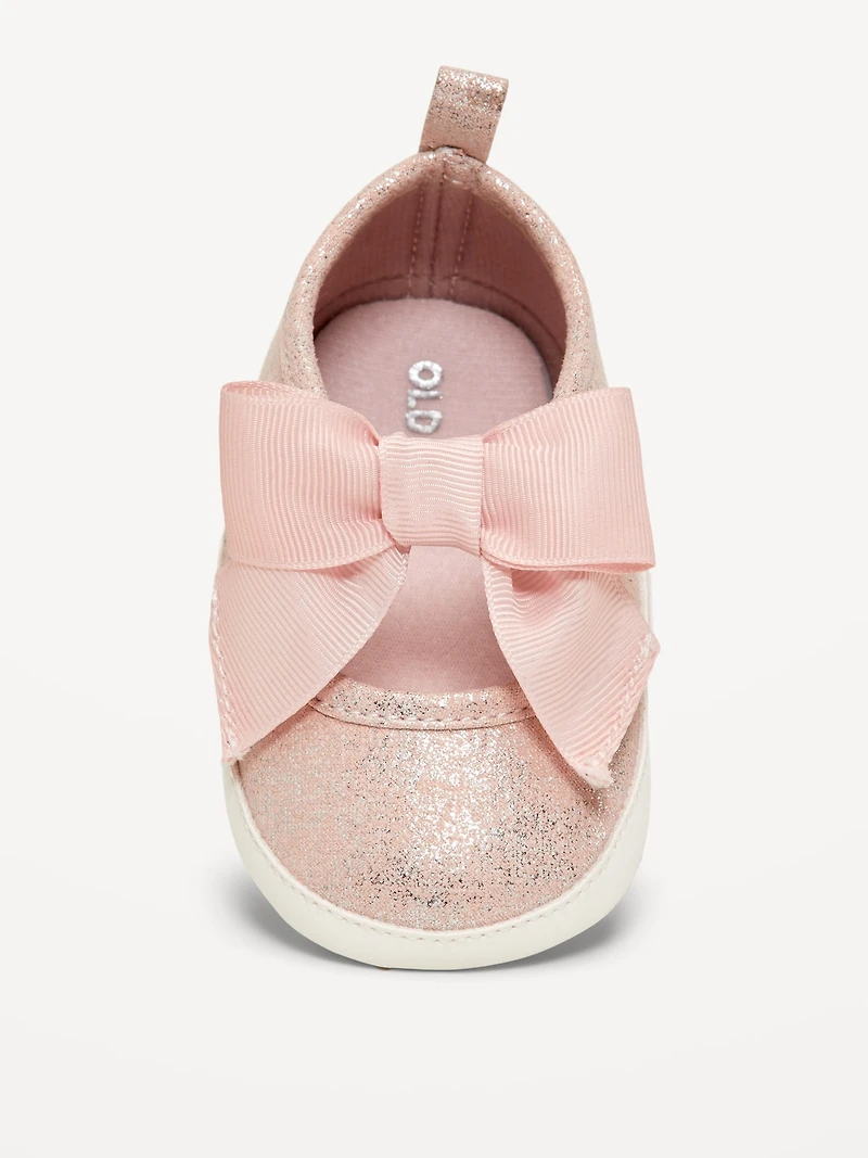 Shiny Faux-Suede Bow Sneakers for Baby