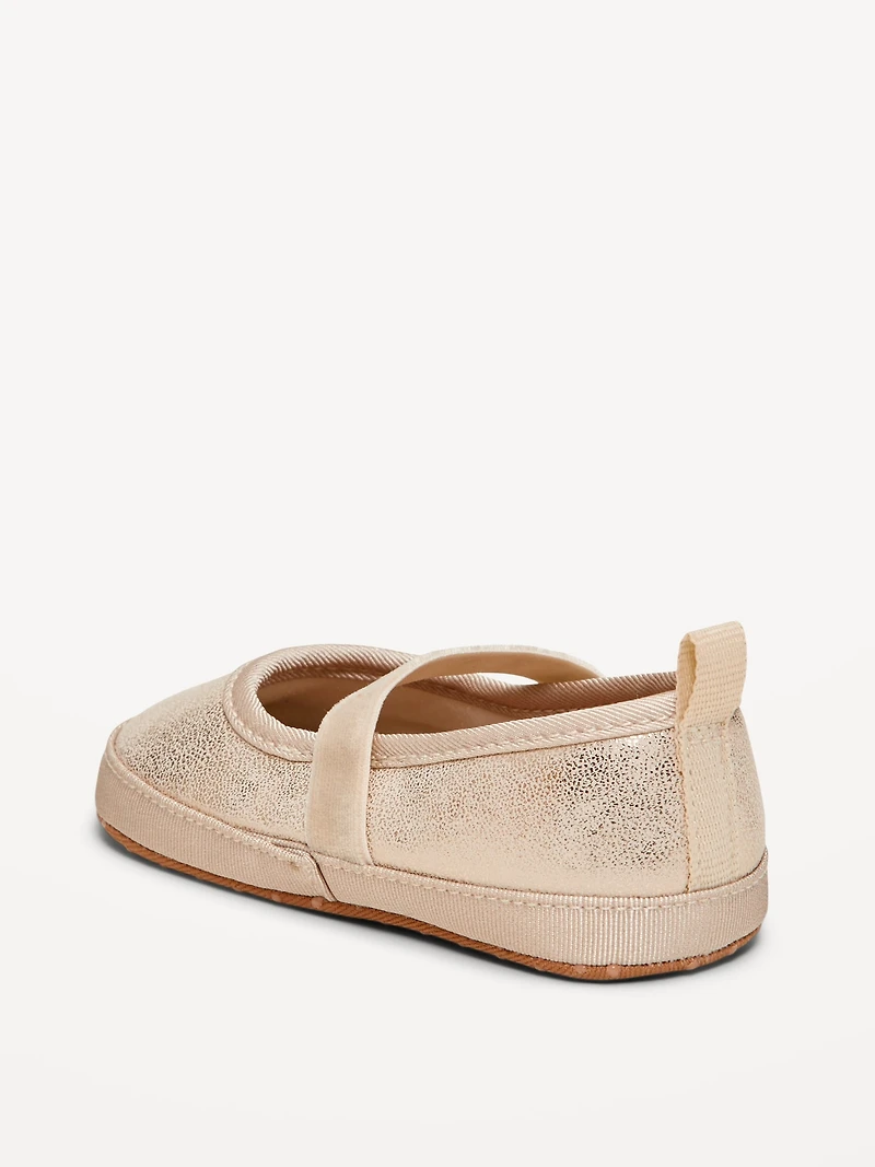 Shiny Faux-Leather Ballet Flats for Baby