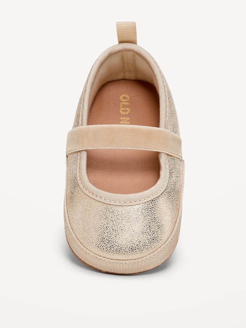 Shiny Faux-Leather Ballet Flats for Baby