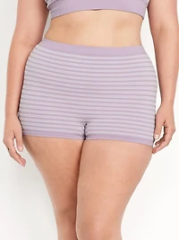 Mid-Rise Seamless Ribbed Boyshort Underwear