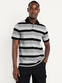 Classic Fit Striped Pique Polo