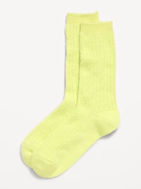 Slouchy Textured Crew Socks for Women