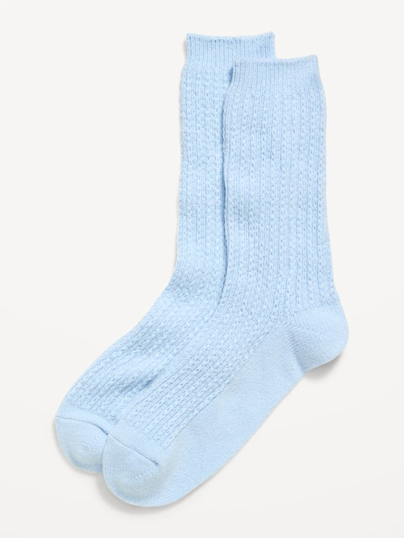 Slouchy Textured Crew Socks for Women