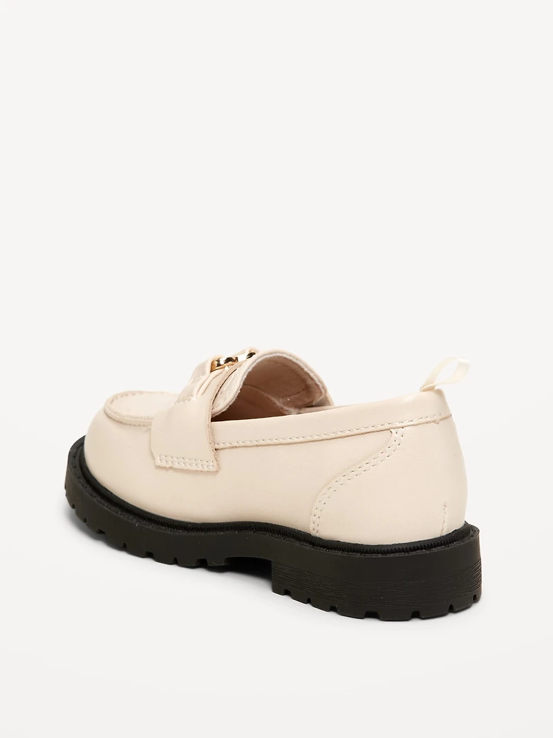 Faux-Leather Chunky Loafers for Toddler Girls