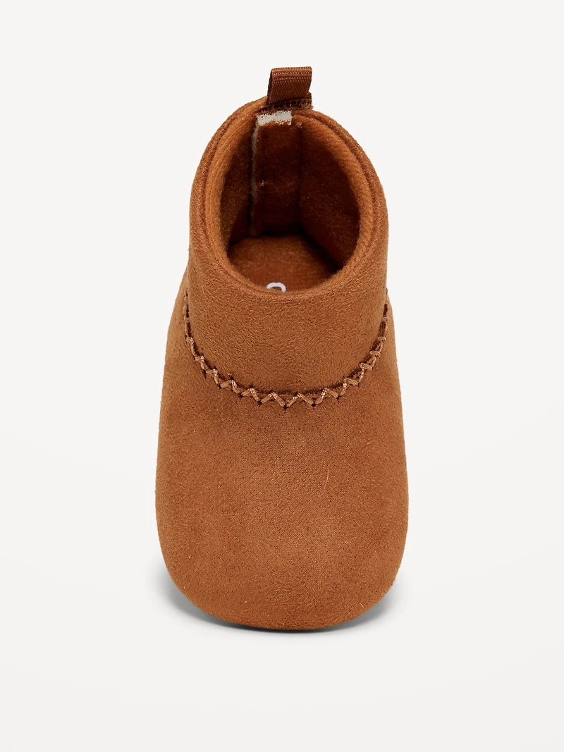 Faux-Suede Moccasin Booties for Baby