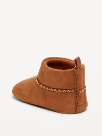 Faux-Suede Moccasin Booties for Baby