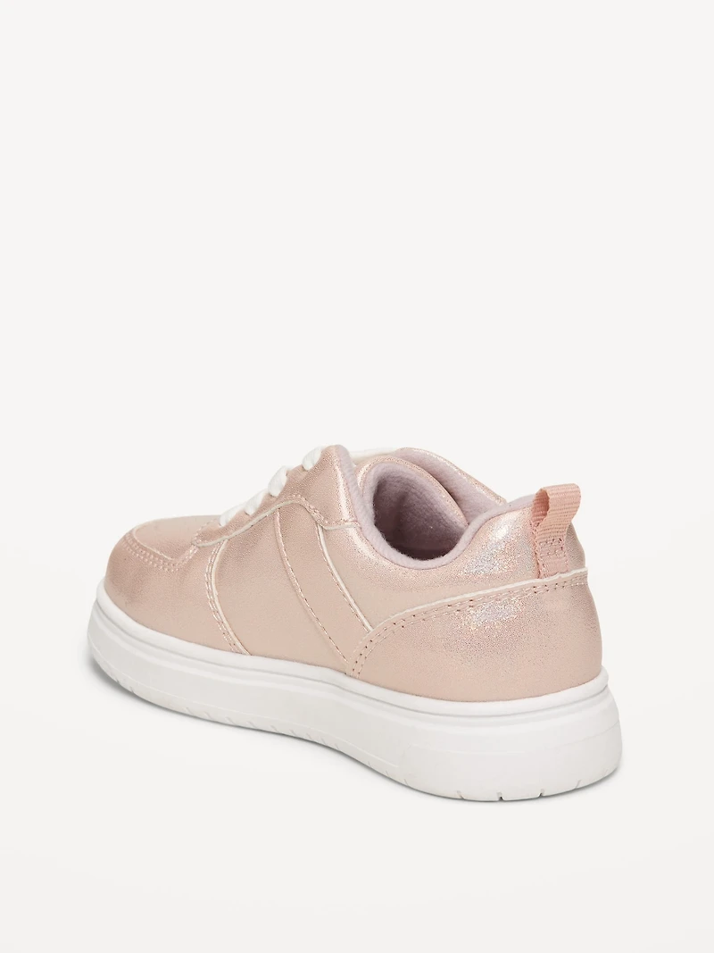 Shiny Faux-Leather Sneakers for Toddler Girls