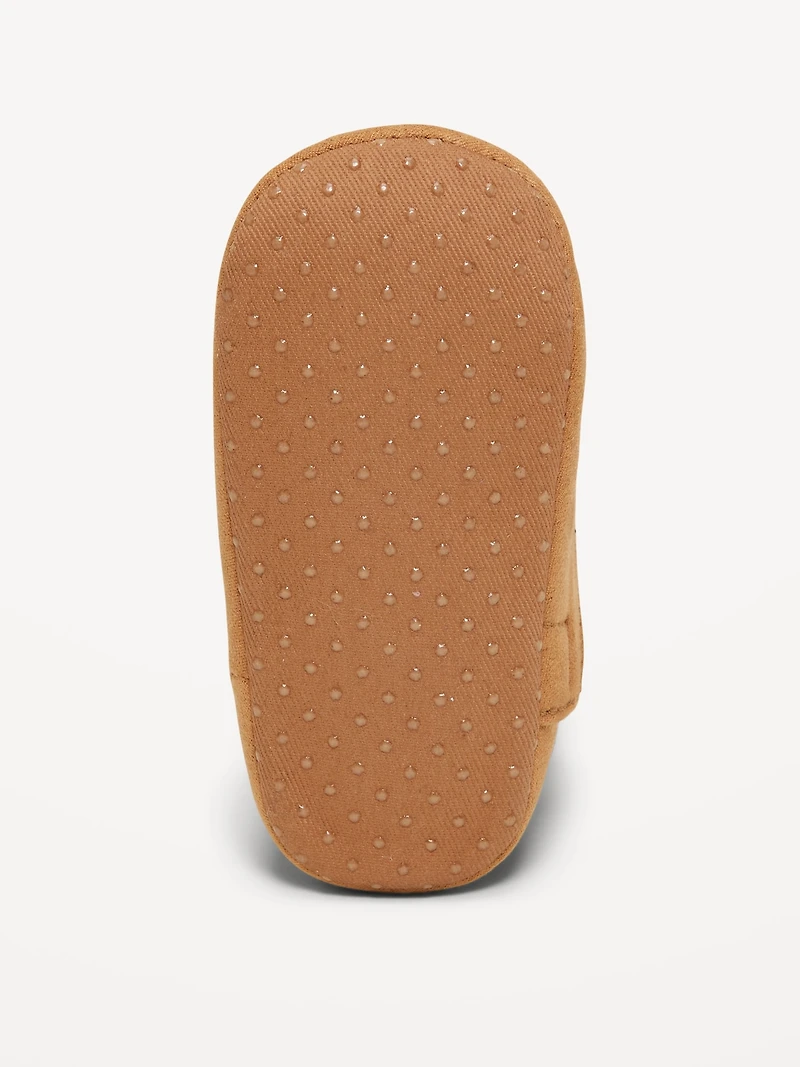 Faux-Suede Embroidered Western Booties for Baby