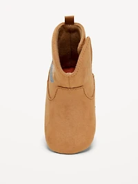 Faux-Suede Embroidered Western Booties for Baby