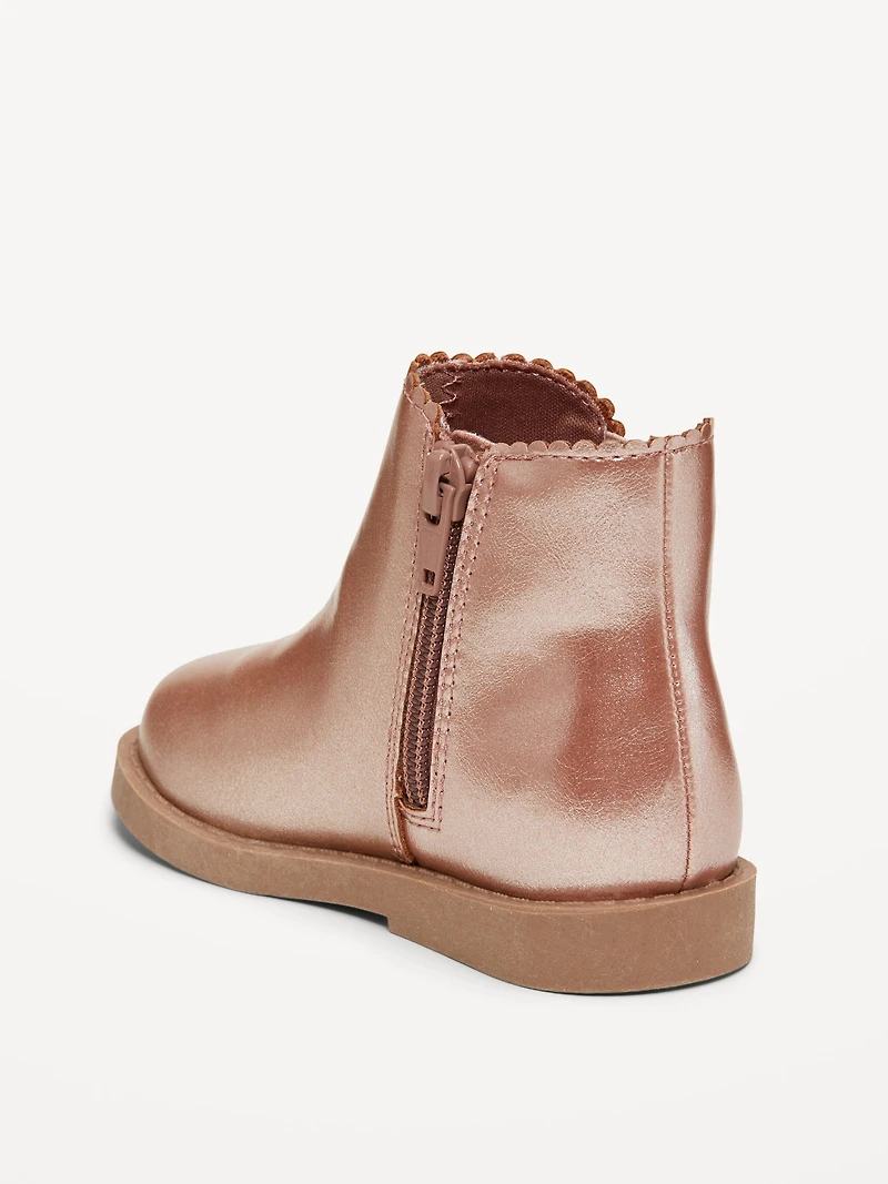 Shiny Faux-Leather Chelsea Boots for Toddler Girls