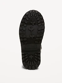 Glitter Side-Zip Combat Boots for Toddler Girls