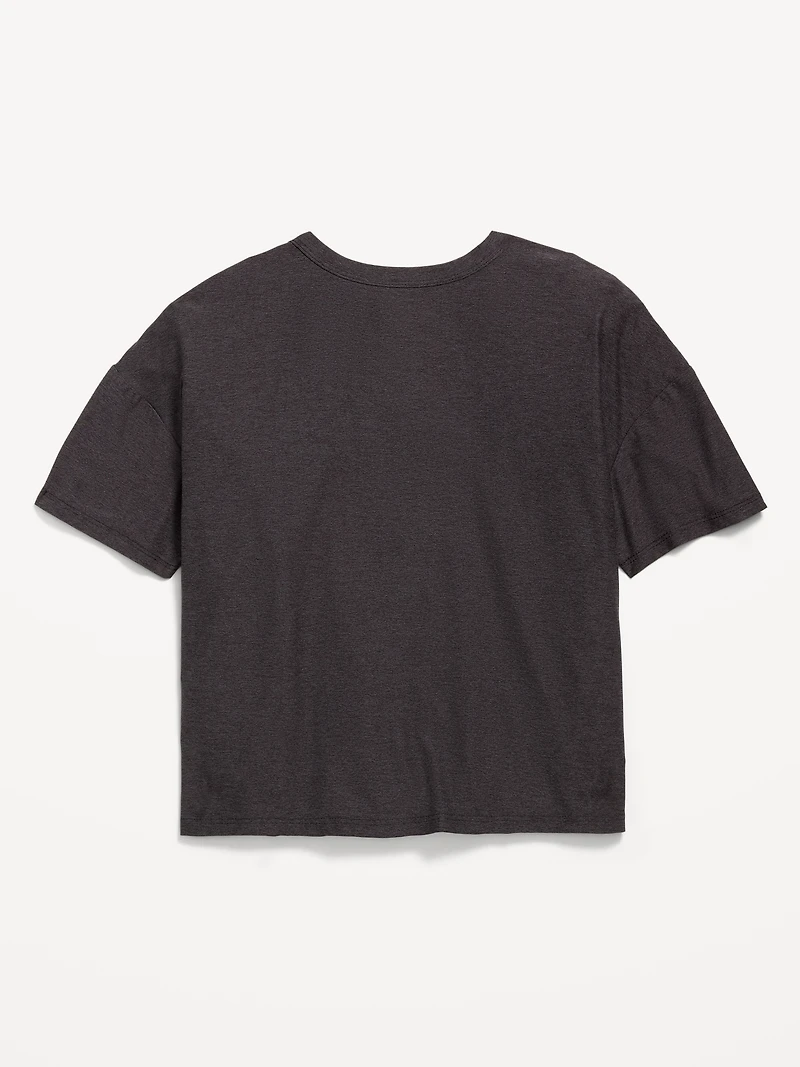 CloudMotion Cropped Graphic Performance T-Shirt for Girls