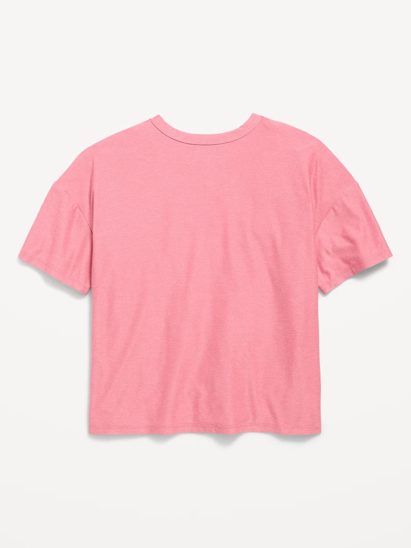 CloudMotion Cropped Graphic Performance T-Shirt for Girls
