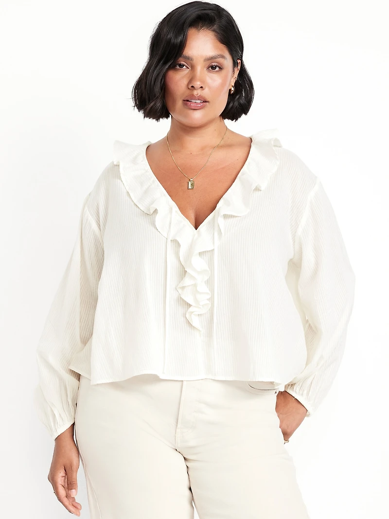 Tie-Front Ruffle Top