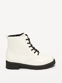 Faux-Leather Side-Zip Combat Boots for Girls