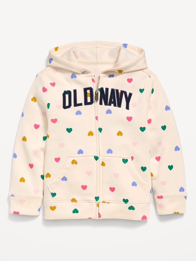 Logo-Graphic Zip Hoodie for Toddler Girls
