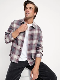 Cropped Plaid Flannel Shirt
