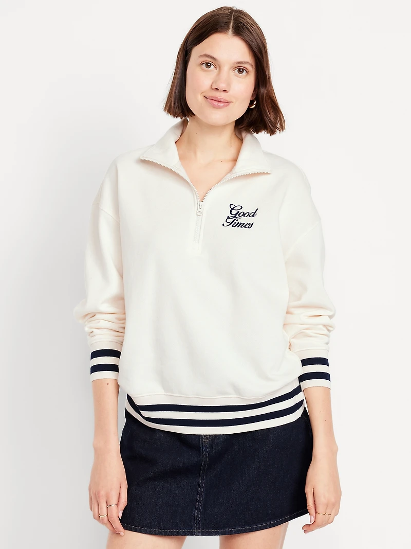 SoComfy Oversized Half-Zip Sweatshirt