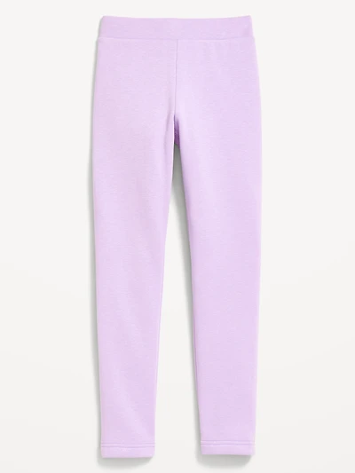 High-Waisted Full-Length Fleece Leggings for Girls
