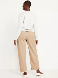 High-Waisted Barrel Ankle Pants