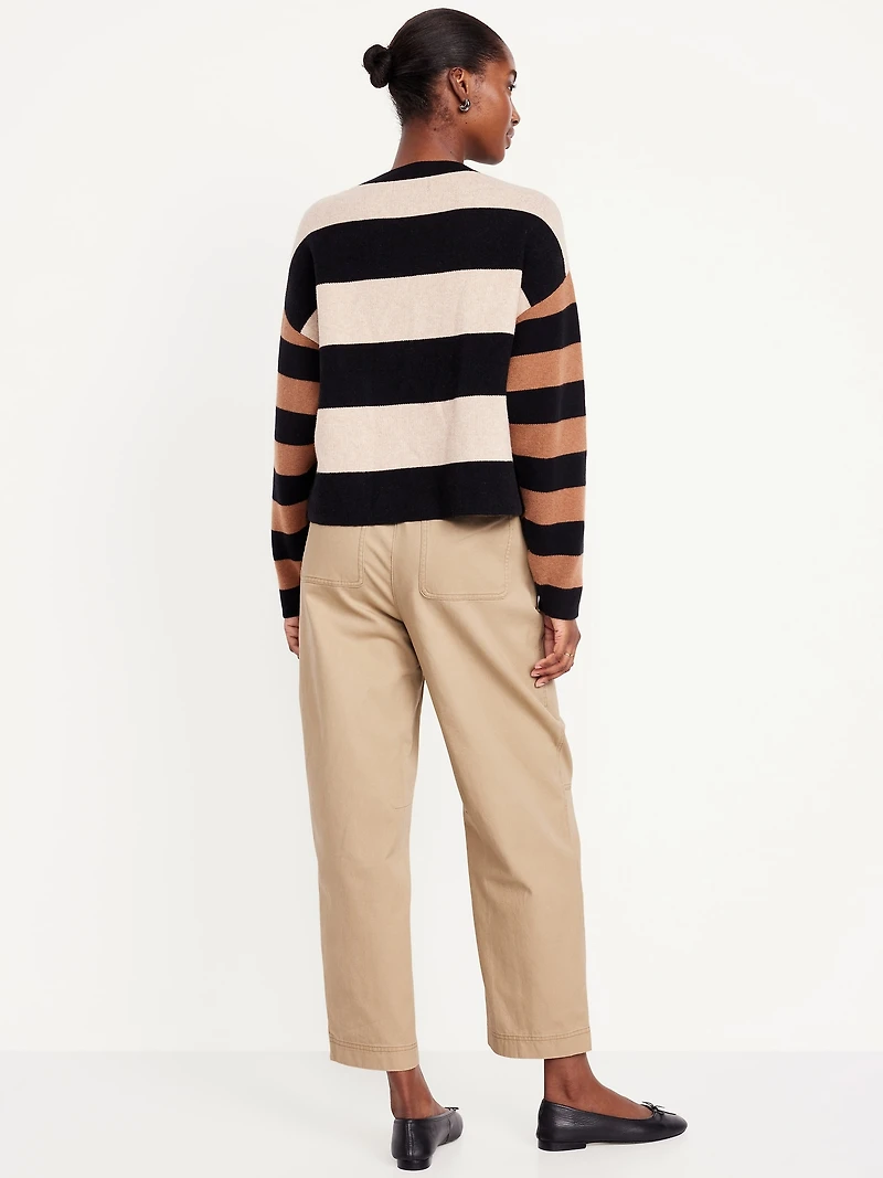 High-Waisted Barrel Ankle Pants