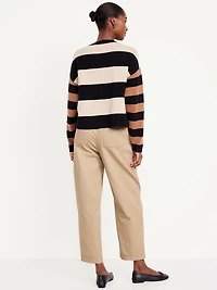 High-Waisted Barrel Ankle Pants