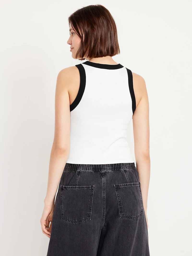 Snug High-Neck Tank Top