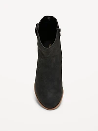 Faux-Suede Side-Zip Western Booties for Girls