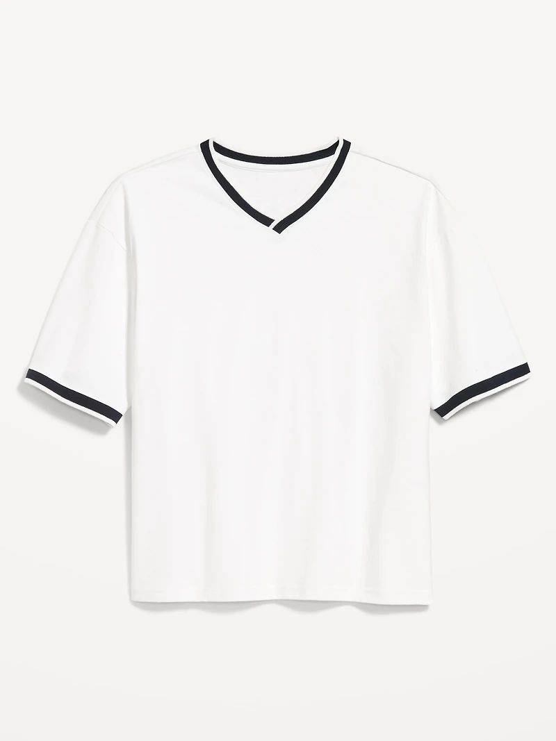 Heavyweight Cropped V-Neck T-Shirt