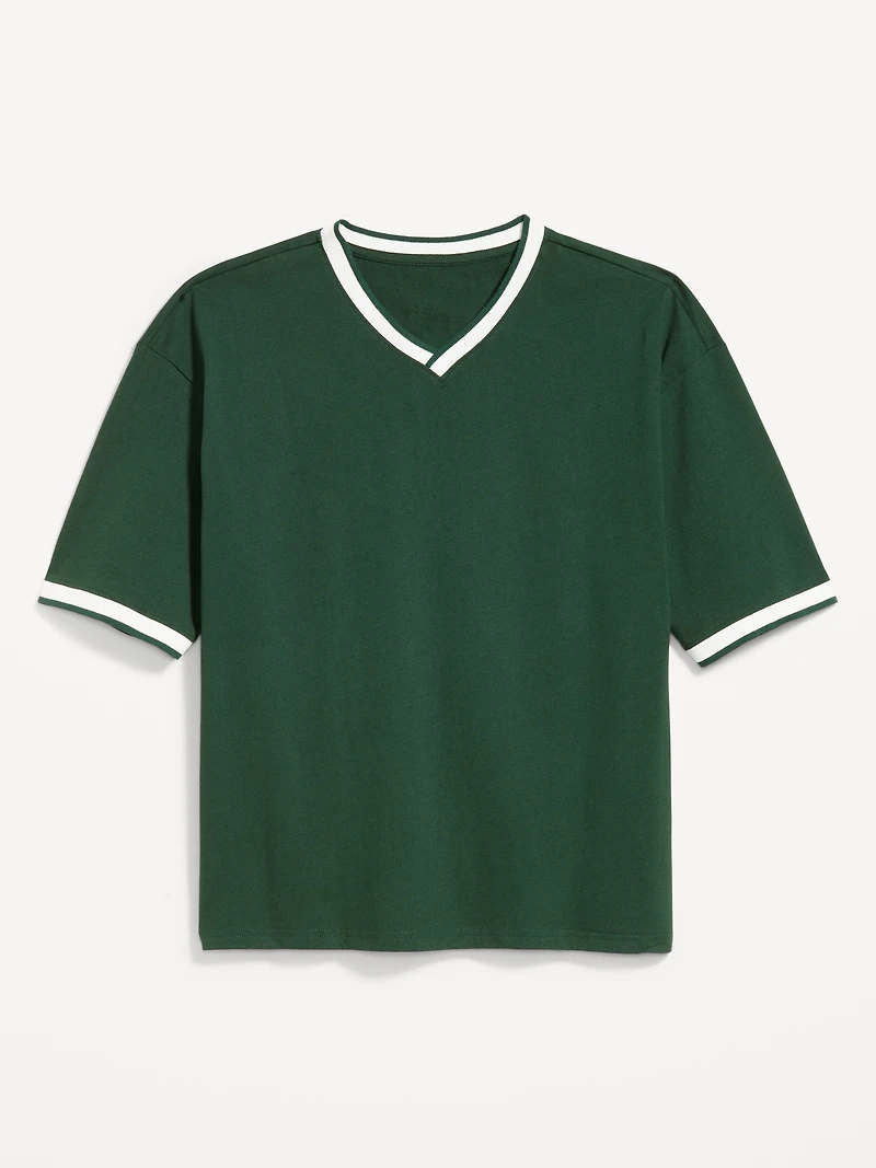 Heavyweight Cropped V-Neck T-Shirt
