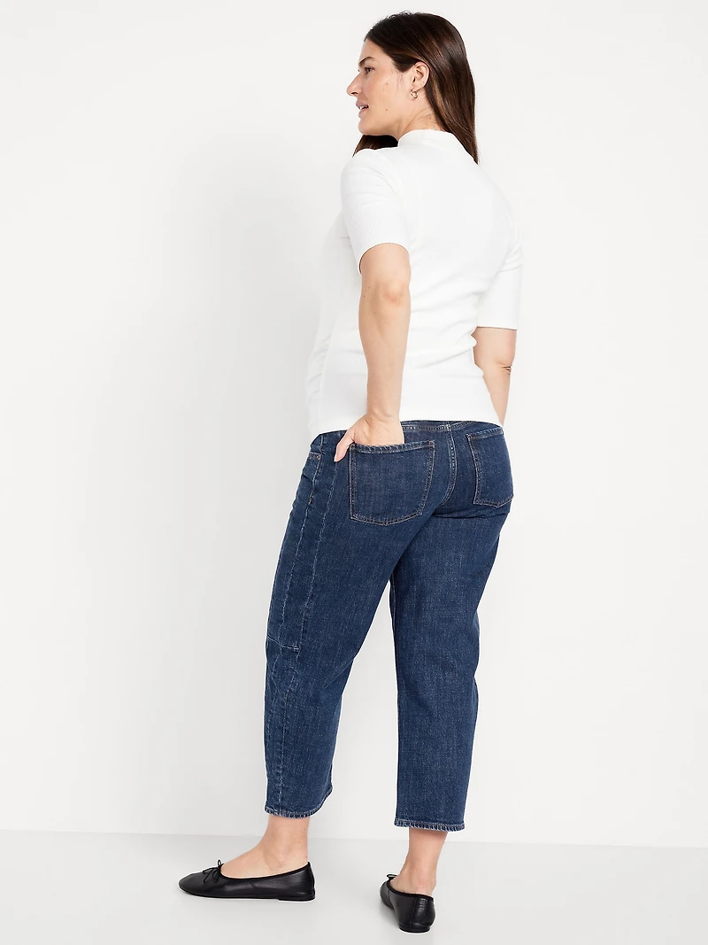 Maternity Full-Panel Barrel Ankle Jeans