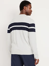Chest-Stripe Crew-Neck Sweater