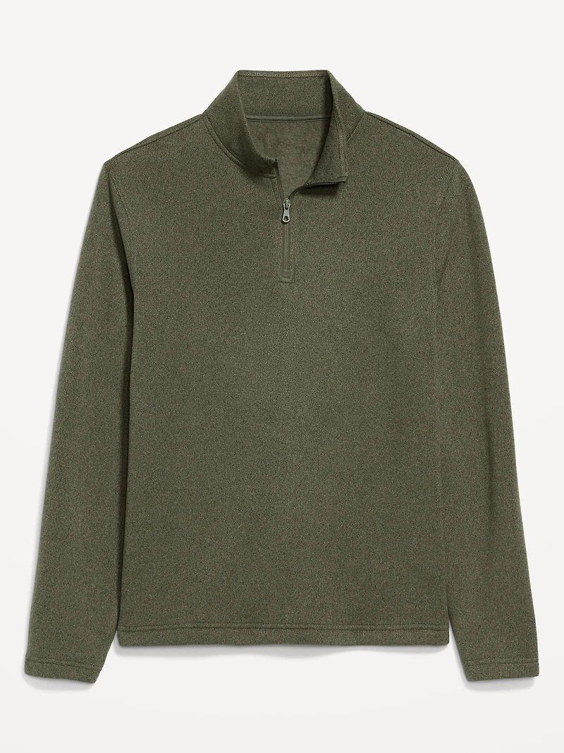 Sweater-Knit Fleece Quarter-Zip Pullover