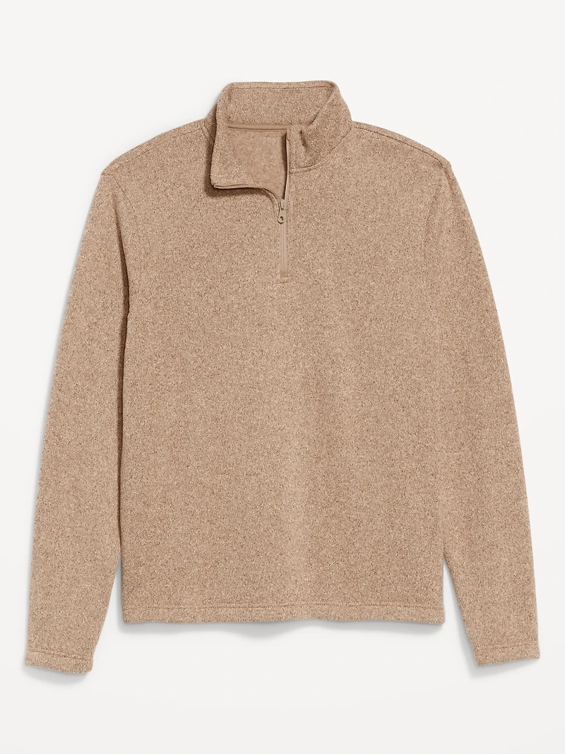 Sweater-Knit Fleece Quarter-Zip Pullover