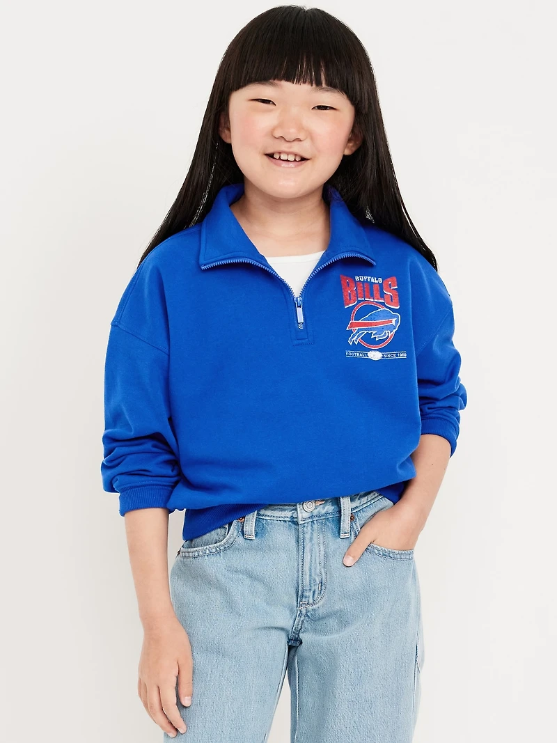 Buffalo Bills Oversized Quarter-Zip Sweatshirt for Girls