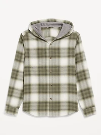 Hooded Plaid Flannel Shirt