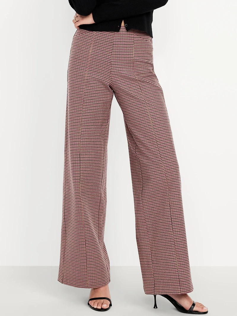 High-Waisted Pull-On Pixie Wide-Leg Pants