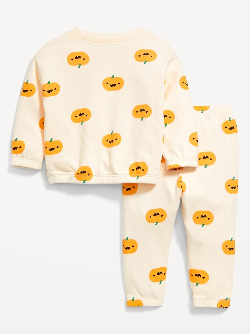 Printed French Terry Sweatshirt and Pants Set for Baby