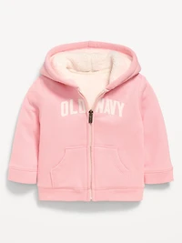 Logo-Graphic Sherpa-Lined Zip Hoodie for Baby