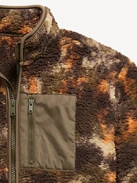 Printed Sherpa Zip-Pocket Jacket for Boys