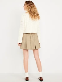 High-Waisted Pleated Mini Skirt