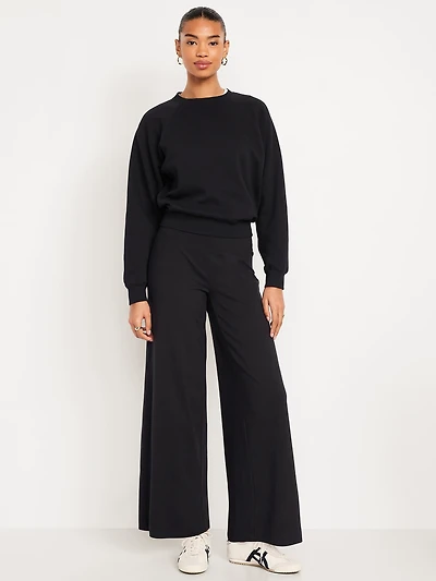Mid-Rise Jersey Super Wide-Leg Leggings