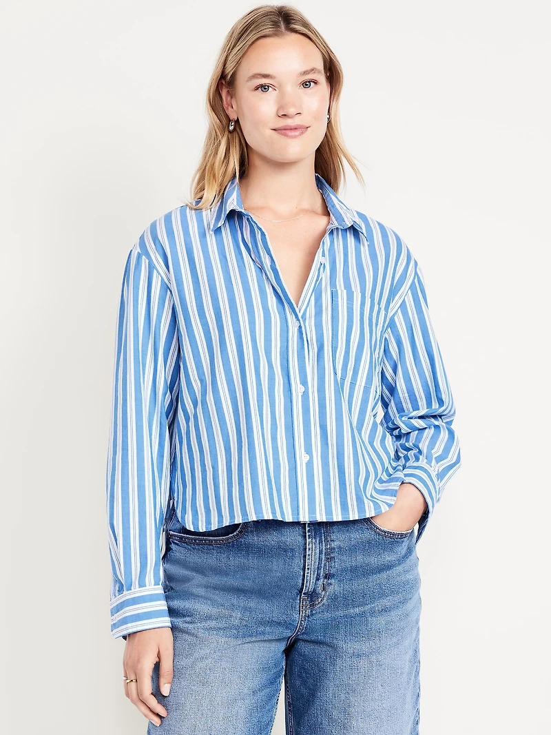 Cropped Button-Down Shirt