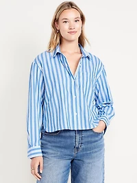 Cropped Button-Down Shirt